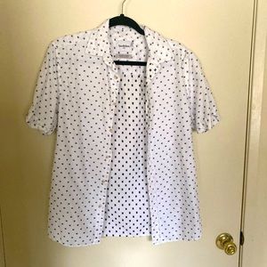 White short sleeve button-up shirt